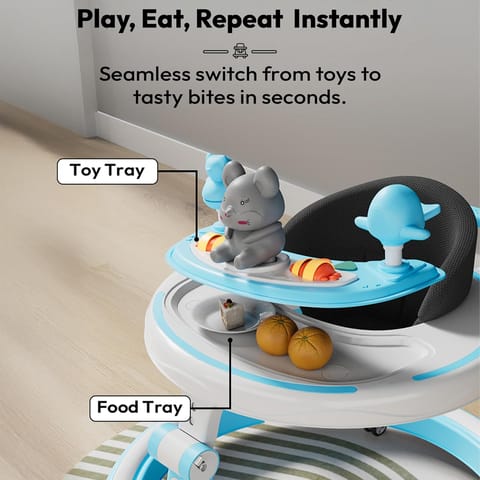 StarAndDaisy Baby Walkers 6-24 Month Boy & Girl / 360° Walker for Kids 1 Years with Multi Adjustable Height/Multi-Function Baby Walker with Anti-Rollover - (Sky Blue)