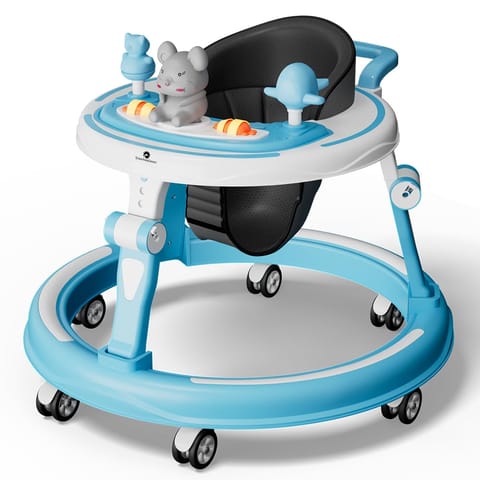 StarAndDaisy 360 Baby Walker 6-24 Months / 7 Level Height Adjustment Walker for Kids Boy and Girl with Switchable Food & Musical Toy Tray/Premium Baby Walker - Sky Blue