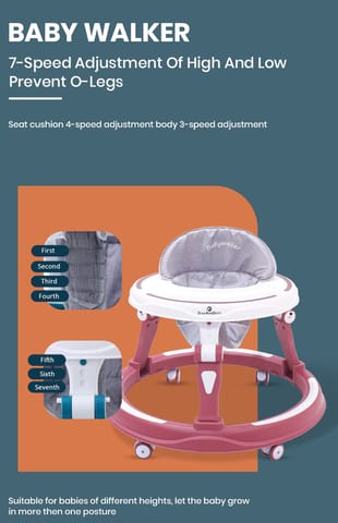 StarAndDaisy Baby Walkers 6-24 Month Boy & Girl / 360° Walker for Kids 1 Years with Multi Adjustable Height/Multi-Function Baby Walker with Anti-Rollover - (Red)