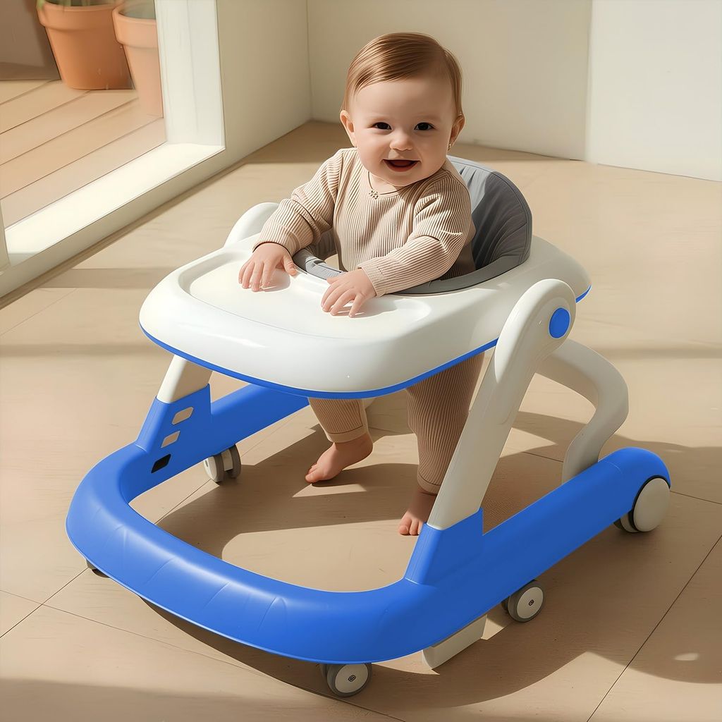 StarAndDaisy Baby Walker for 6-18 Month Baby Boy & Girl/Height Adjustment, Speed Control/Baby Walker for Kids with Safety Wheels & Comfortable Seat -Blue