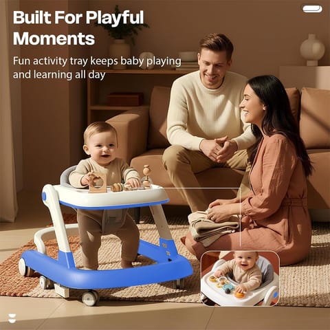 StarAndDaisy Baby Walker for 6-18 Month Baby Boy & Girl/Height Adjustment, Speed Control/Baby Walker for Kids with Safety Wheels & Comfortable Seat -Blue