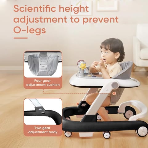 StarAndDaisy Baby Walkers For 6-24 Month Baby Boy Girl/Walker For Kids For 1 Years With Adjustable Height, Musical Tray/WalkerBaby With Brakes Prevant from Falling,Royal Black