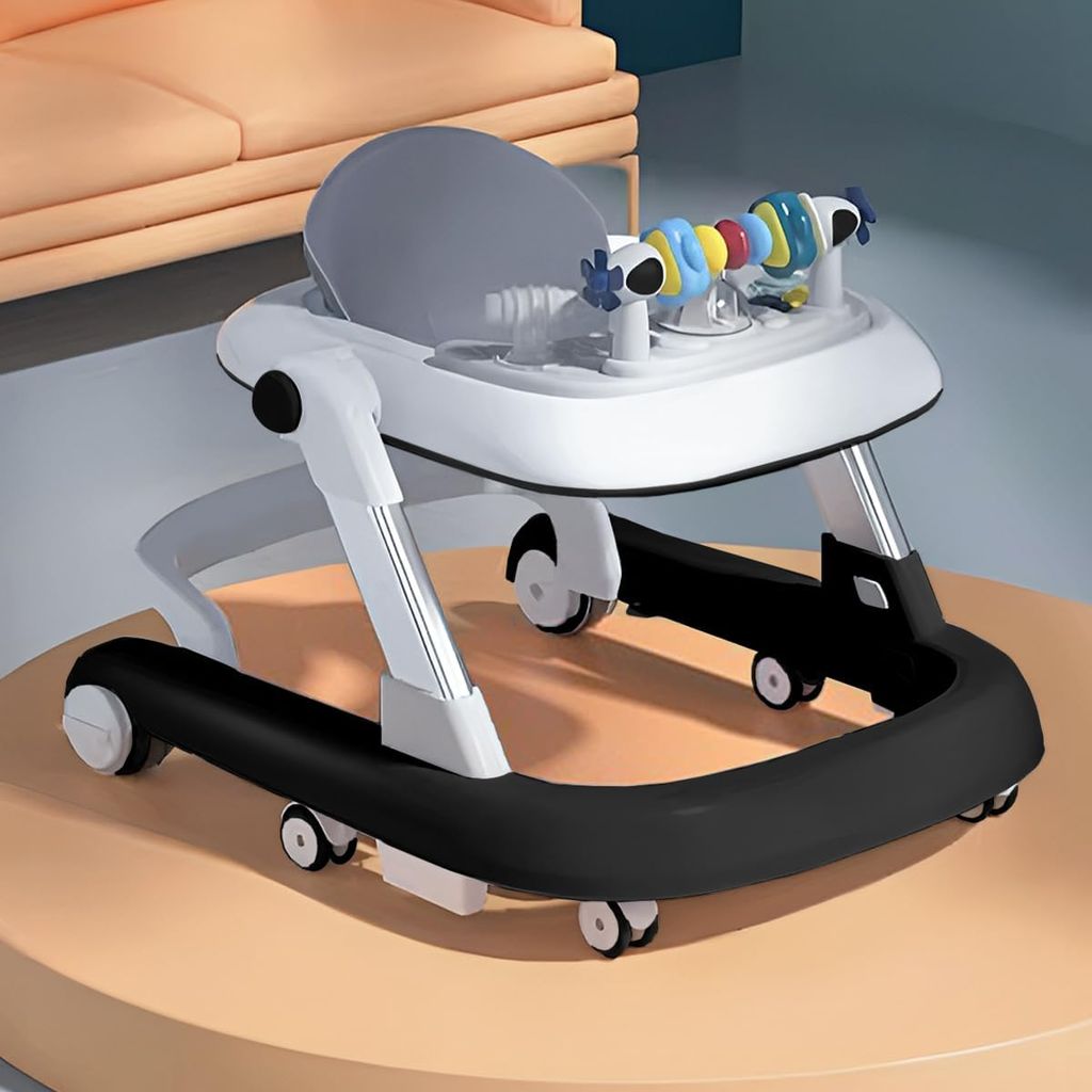 StarAndDaisy Baby Walkers For 6-24 Month Baby Boy Girl/Walker For Kids For 1 Years With Adjustable Height, Musical Tray/WalkerBaby With Brakes Prevant from Falling,Royal Black