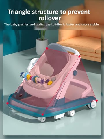 StarAndDaisy Baby Walkers For 6-24 Month Baby Boy Girl/Walker For Kids For 1 Years With Adjustable Height, Musical Tray/WalkerBaby With Brakes Prevant from Falling,Royal Blue