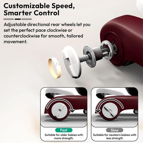 StarAndDaisy Baby Walkers For 6-24 Month Baby Boy Girl/Walker For Kids For 1 Years With Adjustable Height, Musical Tray/WalkerBaby With Brakes Prevant from Falling,Red