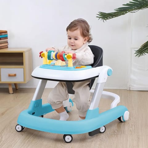StarAndDaisy Baby Walkers for 6-24 Month Baby Boy Girl/Walker for Kids for 1 Years with Adjustable Height, Musical Tray/WalkerBaby. Blue white