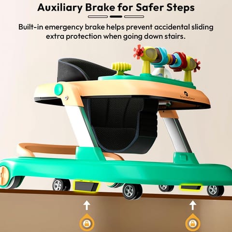 StarAndDaisy Baby Walkers for 6-24 Month Baby Boy Girl/Walker for Kids for 1 Years with Adjustable Height, Musical Tray. Peach green