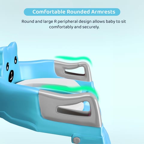 StarAndDaisy Baby Potty Seat – Potty Seat for Kids 1-5 Years/Ladder Potty Training Seat with Comfortable Soft Cushion, Anti-Skid Legs, Handles & Splash Guard-Blue Grey