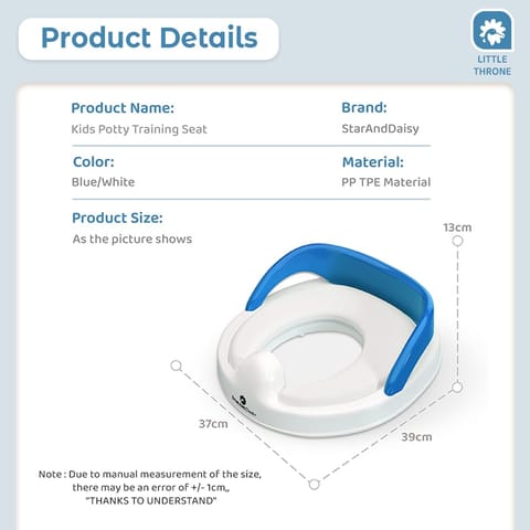 StarAndDaisy Potty Training Seat – Child Safety Buckle Fixation Technology/Potty Seat for Kids 1-5 Years/Baby Potty Seat with Comfortable Soft Cushion, Splash Proof Design, Anti Skid Legs-Blue