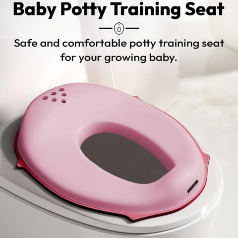 Uonibaby by StarAndDaisy Baby potty seat for kids 2-5 years Ergonomic Toddler Potty Chair, Splash Guard & Non-Slip Base/Portable & Easy Clean Potty Seat for Babies -Adark Pink
