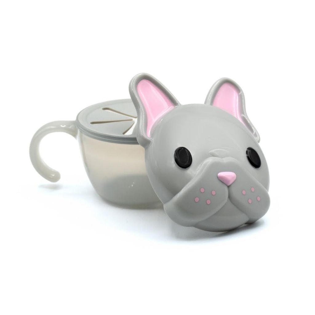 Melii Snack Container with Finger Trap - Bulldog Grey