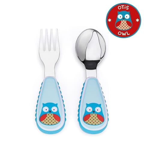 Skip Hop Zoo Utensils Fork & Spoon, Monkey, Size: 3.3 l x 10.79 w x 19.05 h (252352)