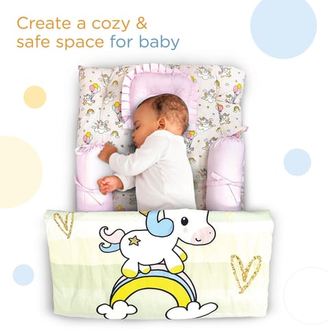 Nuluv Infants 5-Pcs Unicorn Printed Pure Cotton Gadda Set