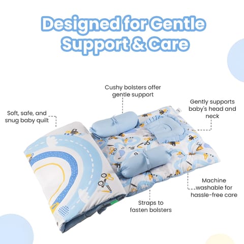 Nuluv Pack of 5 Infant Pure Cotton Soft Quilt Baby Blanket Bed Sets
