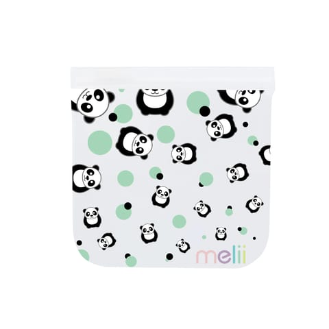 Melii EVA Reusable Snack Bags 4 Piece set, (2 Panda and 2 Bear)