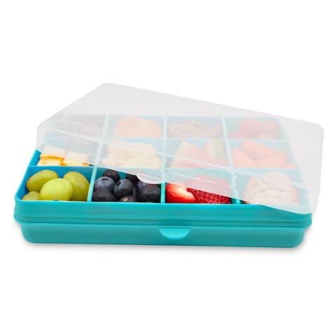 melii Snackle Box with 12 Individual compartments, Removable dividers, Snack Capacity 4oz/114ml Each, Blue