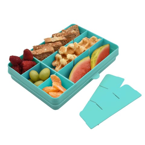 melii Snackle Box with 12 Individual compartments, Removable dividers, Snack Capacity 4oz/114ml Each, Blue