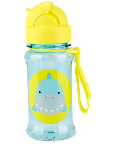 Skip Hop Zoo Straw Bottle with Tritan Renew, BPA-Free & PVC-Free Sippy Bottle for Kids, 355 mL Sipper - Shark