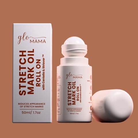 GLO Mama Stretch Mark Oil Roll-On for Pregnancy | Prevents & Reduces Stretch Marks | Doctor-Formulated, Safe for Moms-to-Be