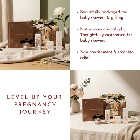 GLO Mama Ultimate Baby Shower Gift Hamper | 7+ Pregnancy Care Essentials for Moms-to-Be | Stretch Mark Oil Roll On, Nip Balm, Foot Cream, Bump Book - Pregnancy Journal, Sleep Sachet, Mama On Board Sticker & More | Premium Maternity Gift Set