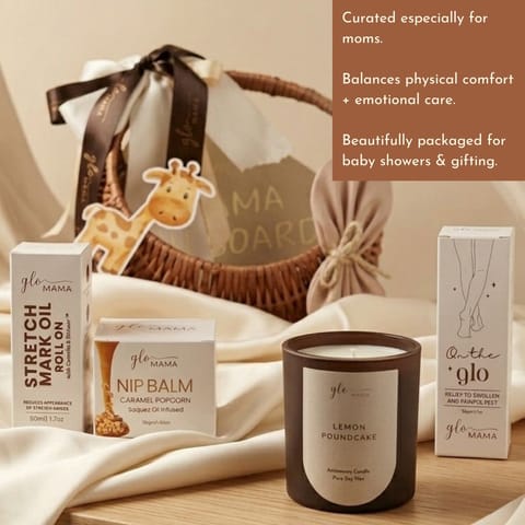 GLO Mama Baby Shower Gift Hamper for Mom-to-Be | 5+ Pregnancy Care Essentials Kit | OB-GYN Approved Maternity Gift Set