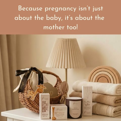 GLO Mama Baby Shower Gift Hamper for Mom-to-Be | 5+ Pregnancy Care Essentials Kit | OB-GYN Approved Maternity Gift Set