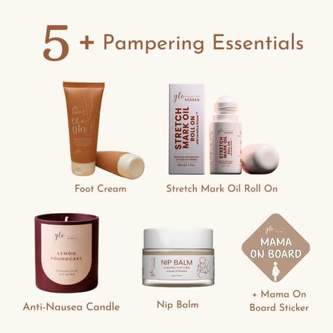 GLO Mama Baby Shower Gift Hamper for Mom-to-Be | 5+ Pregnancy Care Essentials Kit | OB-GYN Approved Maternity Gift Set