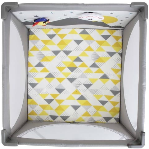 Joie Cheer Baby Playpen – Breathable Mesh Sides, Removable Mattress for Sleep & Play, Side Zipper Entry, Foldable with Carry Handle, Plush Toys Included – from Birth to 15 kg