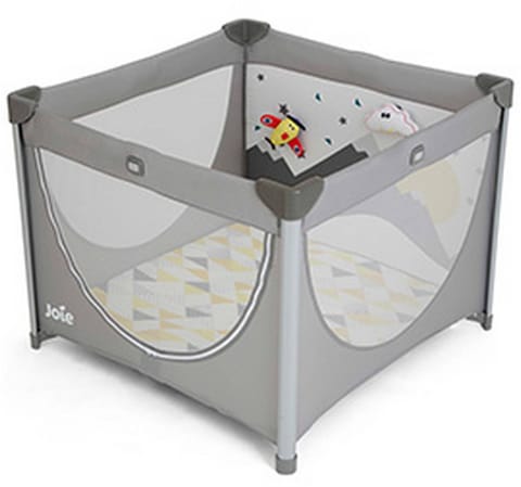 Joie Cheer Baby Playpen – Breathable Mesh Sides, Removable Mattress for Sleep & Play, Side Zipper Entry, Foldable with Carry Handle, Plush Toys Included – from Birth to 15 kg