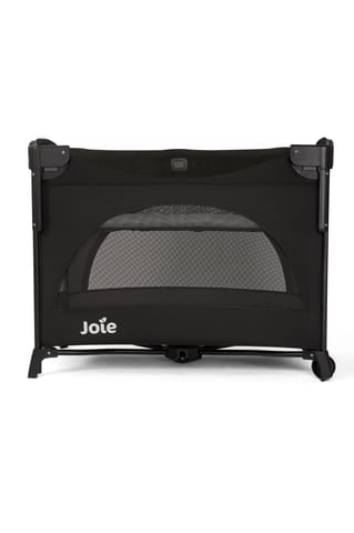 Joie Kubbie Sleep Baby Playpen - Playard/Folding Baby Bed Cum Cot/Convertible Crib, Birth to 3 Years, with One Side Drop Down and Zip Open Entry/Exit, Including Cradle Connect Strap - Shale