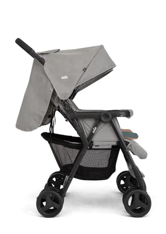 Joie Aire Twin Lightweight Double Stroller, Suitable from Birth to 15 kg, Independent Forward Facing Seats, SoftTouch 5-Point Harness, Lie-Flat Recline, UPF 50+ Canopies, All-Wheel Suspension, Reversible Seat Liners, Quick One-Handed Fold