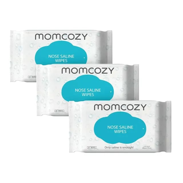Momcozy Nose Saline Baby Wipes-90 Count (Pack of 3)