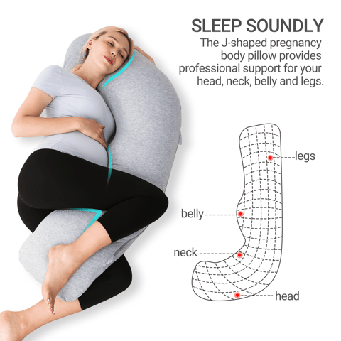 J Shaped Maternity Body Pillow