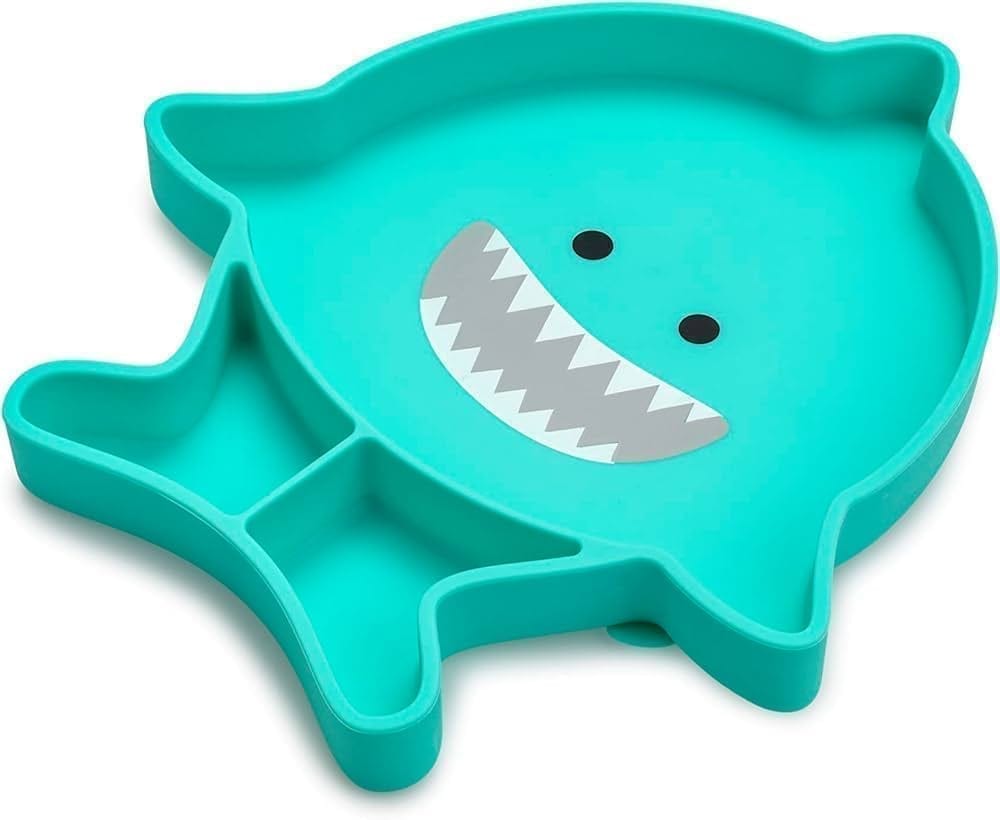 melii Divided Silicone Suction Plate - 100% Silicone, for Baby, Toddlers – BPA Free, Dishwasher & Microwave Safe (Dinosaur)