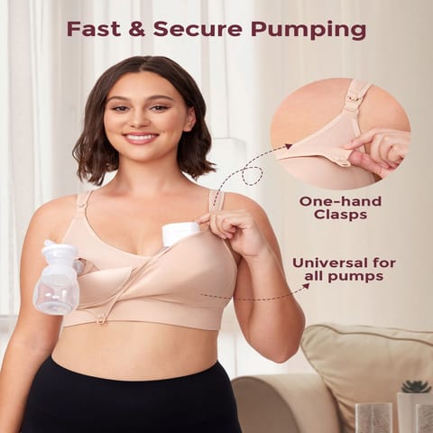 4-in-1 Hands-Free Pumping Bra – Size M