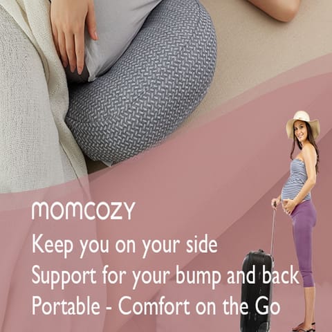 Portable Maternity Pillow For Side Sleeper, Support For Back, Belly, Hips