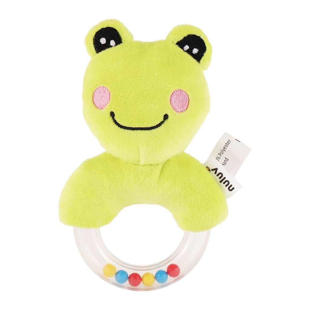Nuluv Frog Ring Rattle Toy, Soft Toy with Rattle Sound, Ring Rattle for Babies and Infants, Develops Sight, Sound and Motor Skills, Lightweight and Portable, Non-Toxic, for Babies 3+ Months
