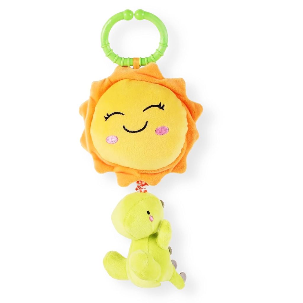Nuluv Dino Musical Soft Toy for Babies, Plush Dinosaur with Soothing Melodies, Sensory Development, Fine Motor Skills and Hand-Eye Coordination, Safe and Cuddly Infant Toy for 3+ Months