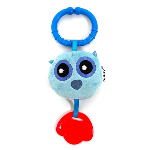 Nuluv Owl Teether Rattle Plush Toy, Soft & Cuddly with Stroller Attachment Ribbon for 3+ Months Babies