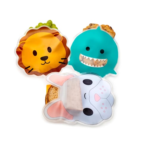 Reusable Peva Animal Snack Bags - 6 Pack