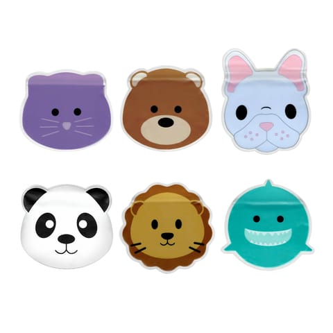 Reusable Peva Animal Snack Bags - 6 Pack