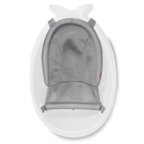 Skip Hop Bath Tub - Moby Smart Sling 3-Stage Tub, PVC-Free, Phthalate-Free, Non Slip Bath Tub for New Born with Drain Plug (Birth to 11Kg, White Color)