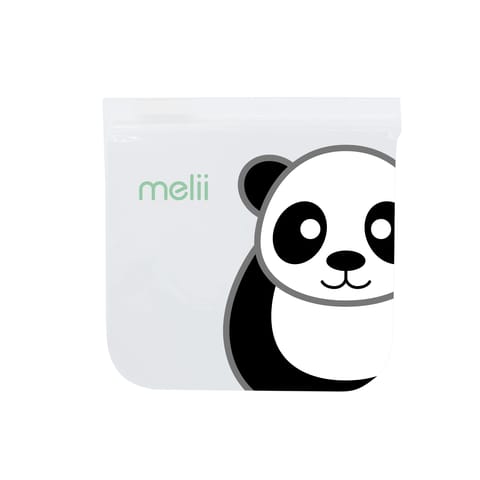 Melii EVA Reusable Snack Bags 4 Piece set, (2 Panda and 2 Bear)