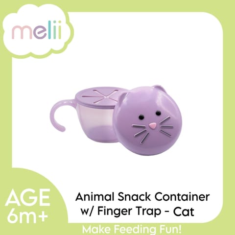 Melii Snack Container with Finger Trap - Cat Purple
