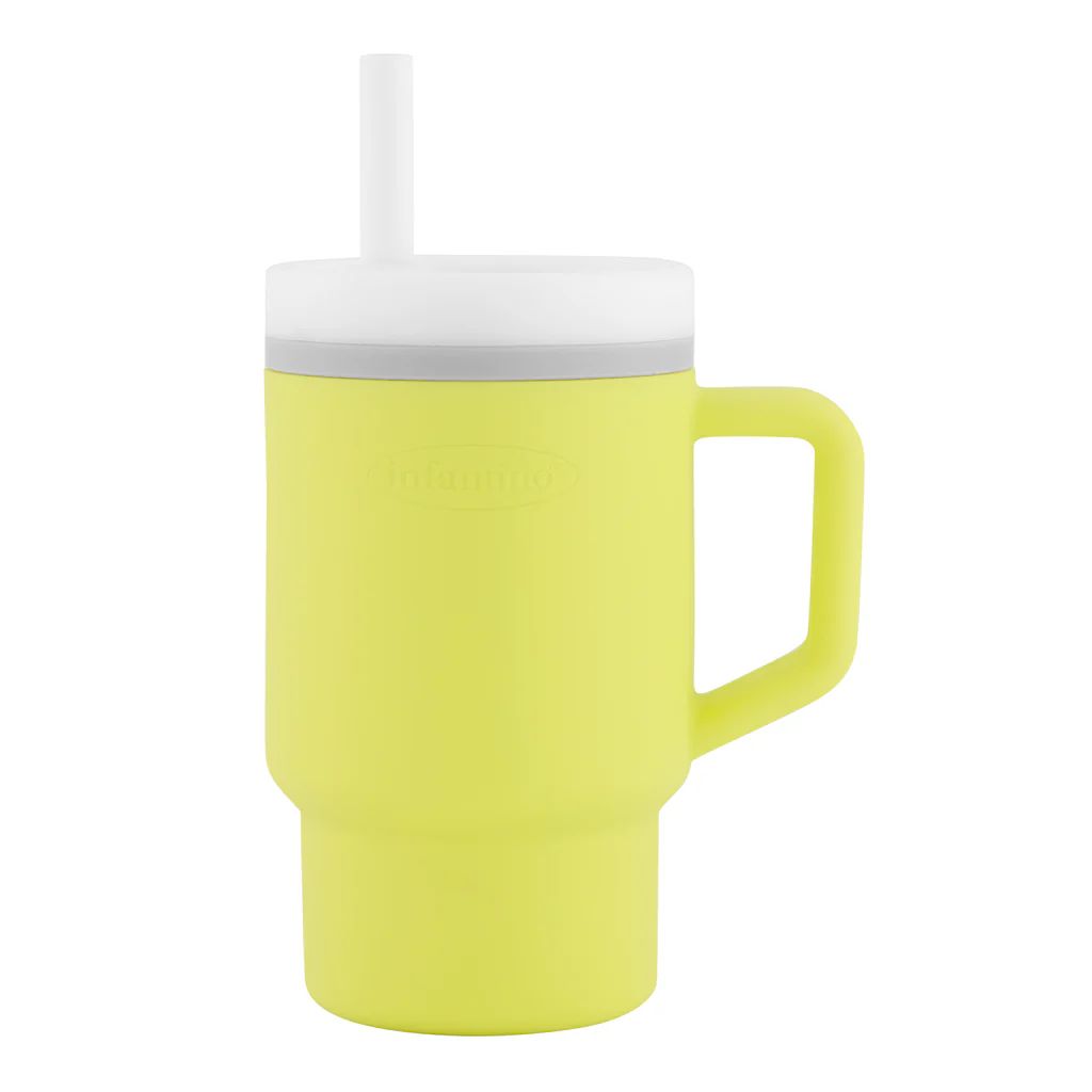 Infantino My 1st Tumbler – Adorable Miniature Tumbler with Leak-Resistant Straw and Toddler-Friendly Handle, Encourages Hydration, Easy to Clean, (266 ml), Citrus