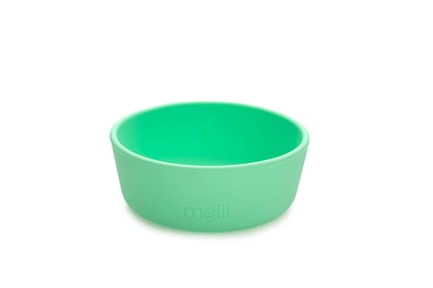 Melii 3 Piece Silicone Meal Set Plate, Bowl and Cup Set for Toddlers, Kids and Children (Lime, Mint, Blue)