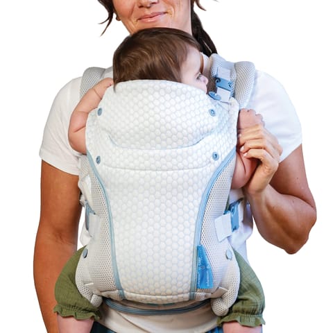 Infantino Staycool 4-in-1 Convertible Carrier with Ergonomic seat, Head Support, Shoulder Straps, and Waist Belt 4 Ways to Carry, Can Carry (3.6-18.14 Kgs), White