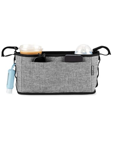 Skip Hop G-G Ultra Stroller Organizer Black-Grey Stripes Birth+ to 24M