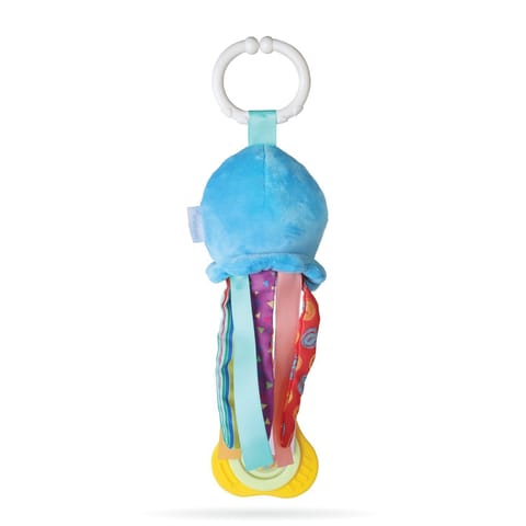 Nuluv Waves Octopus Plush Toy I Hanging Rattle I Stroller Toy for Baby 3 Months+ with Teether & Rattle Sound - Multicolor