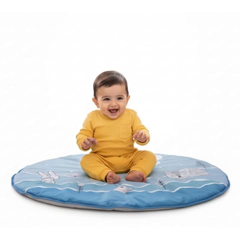 Moonlight Activity Play Mat for Babies, Soft & Breathable Sensory Playmat with Mirror, Crinkle & Rattle, Non-Toxic Floor Mat for Tummy Time & Skill Development, for Kids 2+ Months